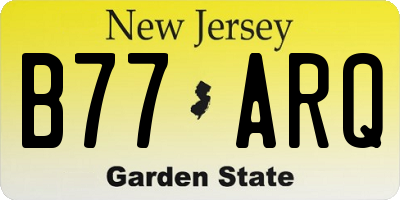 NJ license plate B77ARQ
