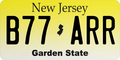 NJ license plate B77ARR