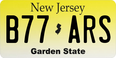 NJ license plate B77ARS