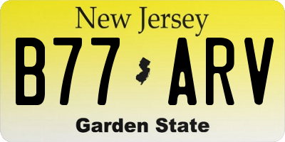 NJ license plate B77ARV