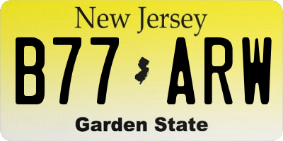 NJ license plate B77ARW