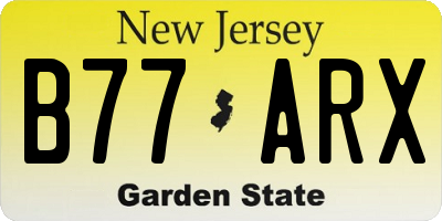 NJ license plate B77ARX