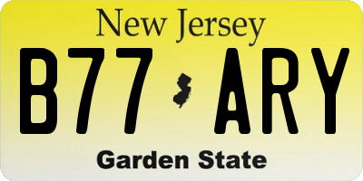 NJ license plate B77ARY