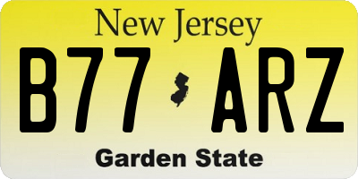 NJ license plate B77ARZ