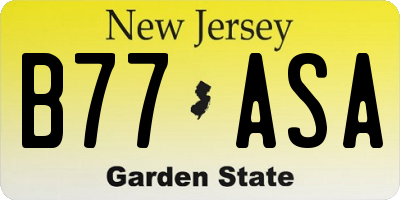 NJ license plate B77ASA