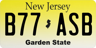 NJ license plate B77ASB