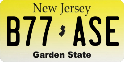 NJ license plate B77ASE