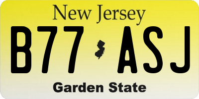 NJ license plate B77ASJ