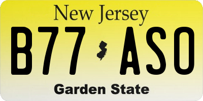 NJ license plate B77ASO