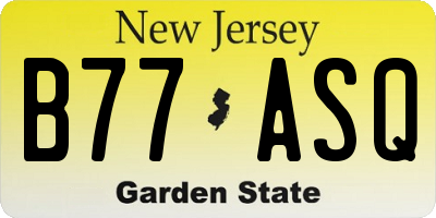 NJ license plate B77ASQ