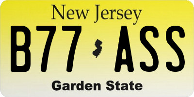 NJ license plate B77ASS
