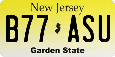 NJ license plate B77ASU