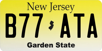 NJ license plate B77ATA