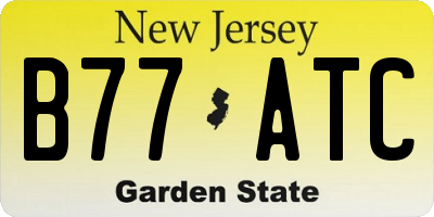 NJ license plate B77ATC