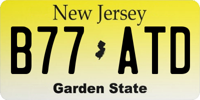 NJ license plate B77ATD