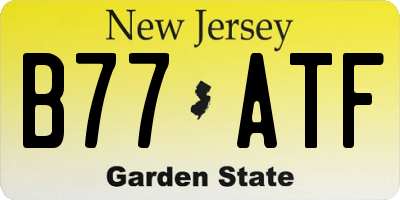 NJ license plate B77ATF