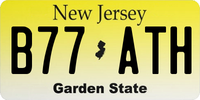 NJ license plate B77ATH