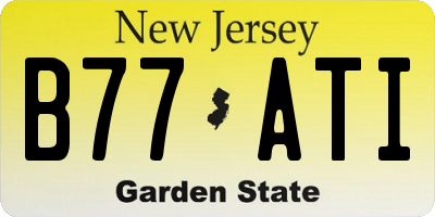 NJ license plate B77ATI