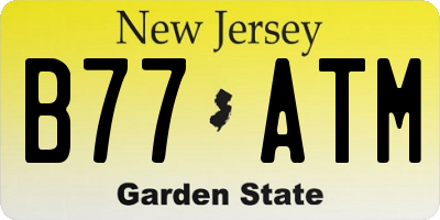 NJ license plate B77ATM