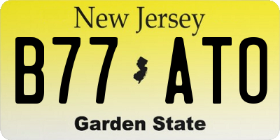 NJ license plate B77ATO
