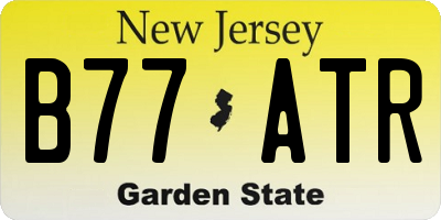 NJ license plate B77ATR