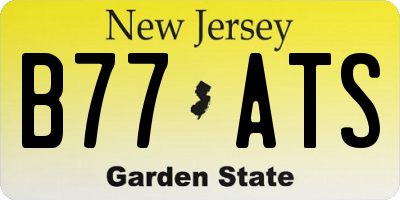 NJ license plate B77ATS