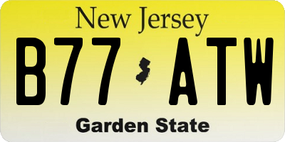 NJ license plate B77ATW