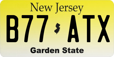 NJ license plate B77ATX