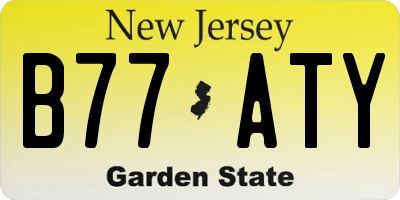 NJ license plate B77ATY
