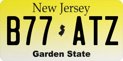 NJ license plate B77ATZ