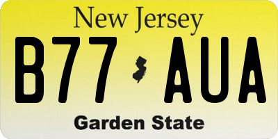 NJ license plate B77AUA