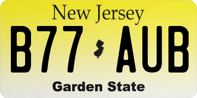 NJ license plate B77AUB