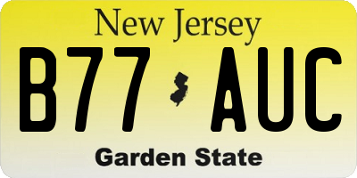NJ license plate B77AUC