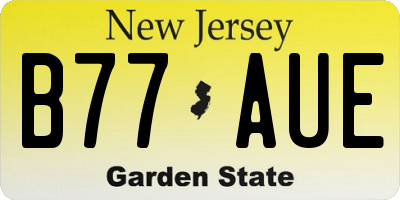 NJ license plate B77AUE