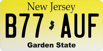 NJ license plate B77AUF