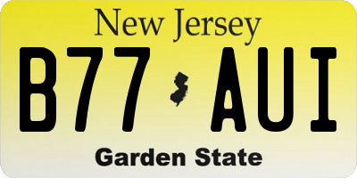 NJ license plate B77AUI