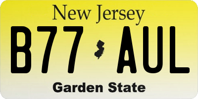 NJ license plate B77AUL