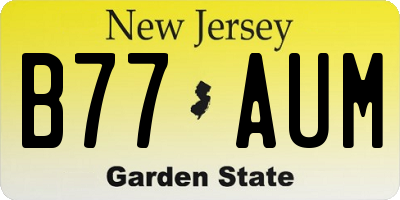 NJ license plate B77AUM