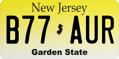 NJ license plate B77AUR