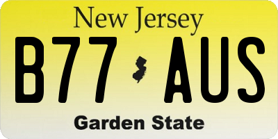 NJ license plate B77AUS