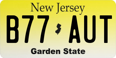NJ license plate B77AUT