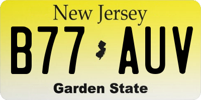 NJ license plate B77AUV