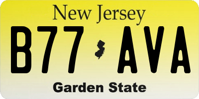 NJ license plate B77AVA