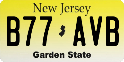 NJ license plate B77AVB