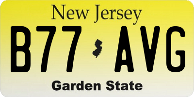 NJ license plate B77AVG