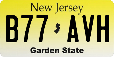 NJ license plate B77AVH