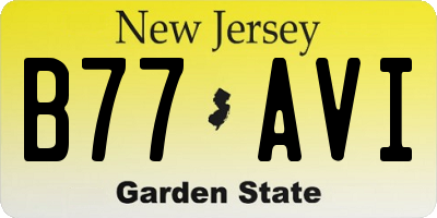 NJ license plate B77AVI