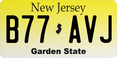 NJ license plate B77AVJ