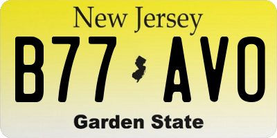 NJ license plate B77AVO
