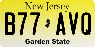 NJ license plate B77AVQ